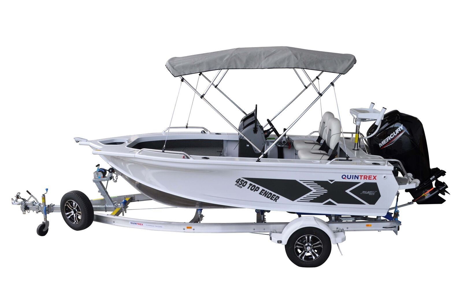 Quintrex 450 Top Ender Pro + Trailer 1098 ATM TA1098S13SB