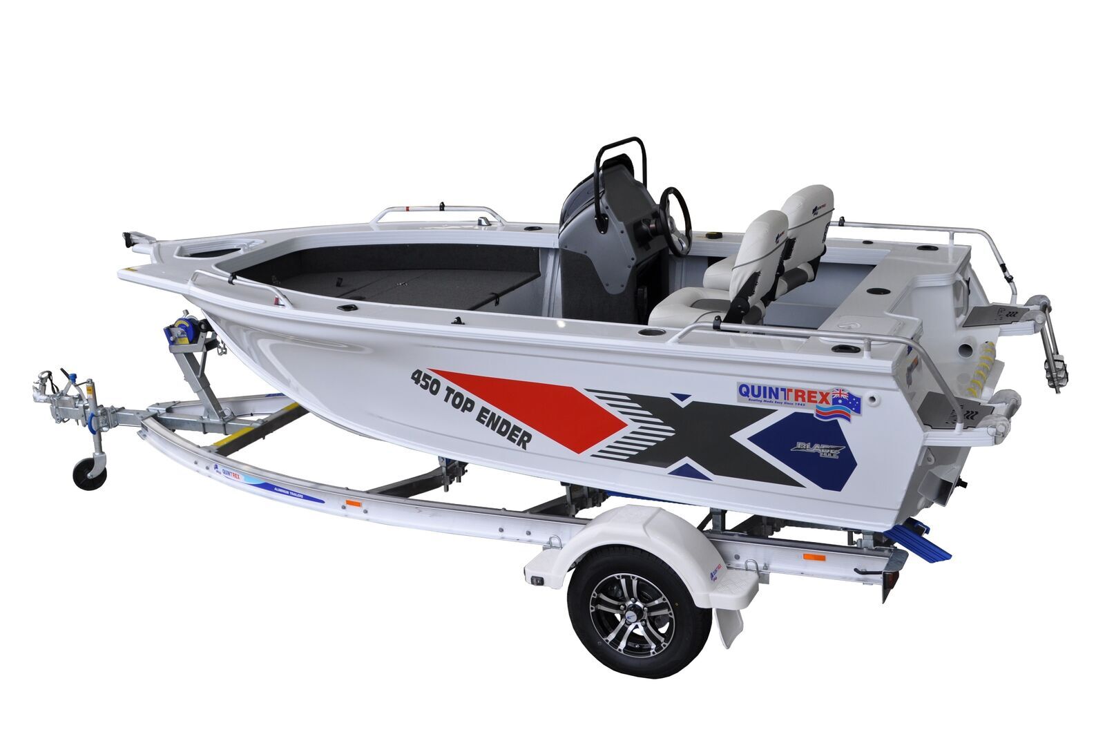 Quintrex 450 Top Ender + Trailer 1100 ATM TA1100S13SB