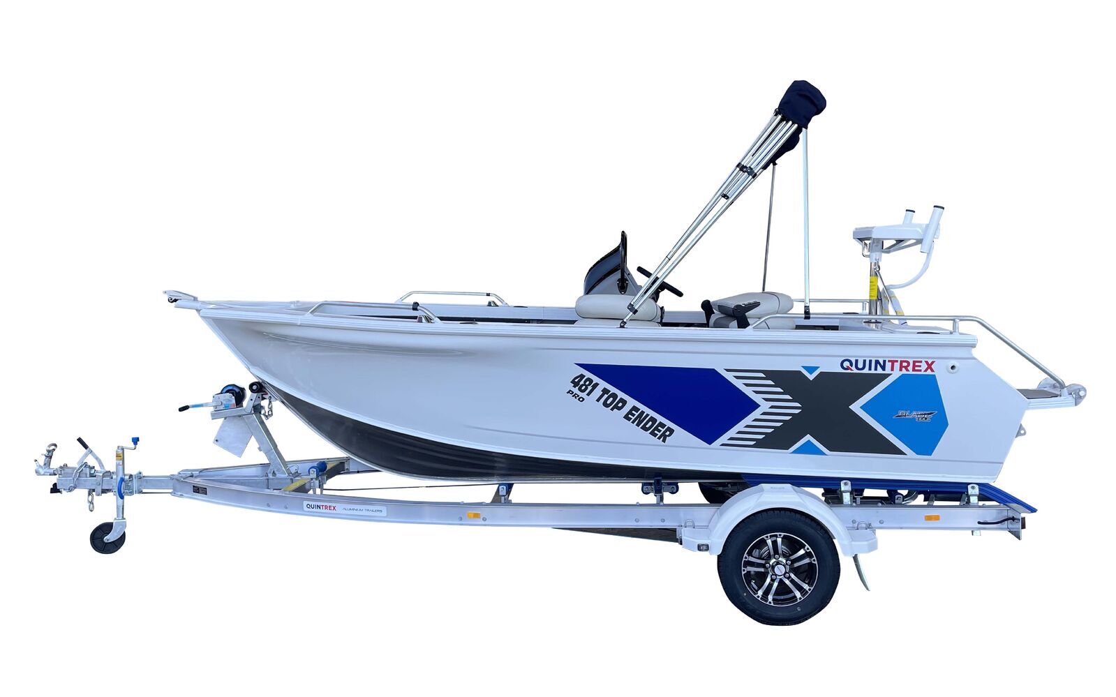 Quintrex 481 Top Ender Pro + Trailer 1298 ATM TA1298S13SB