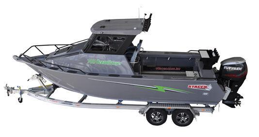 Stacer 709 Plate Ocean Ranger HT SDF XLS Boat + Move Trailers 2600 ATM Tandem Axle 14" Hydraulic Braked Trailer
