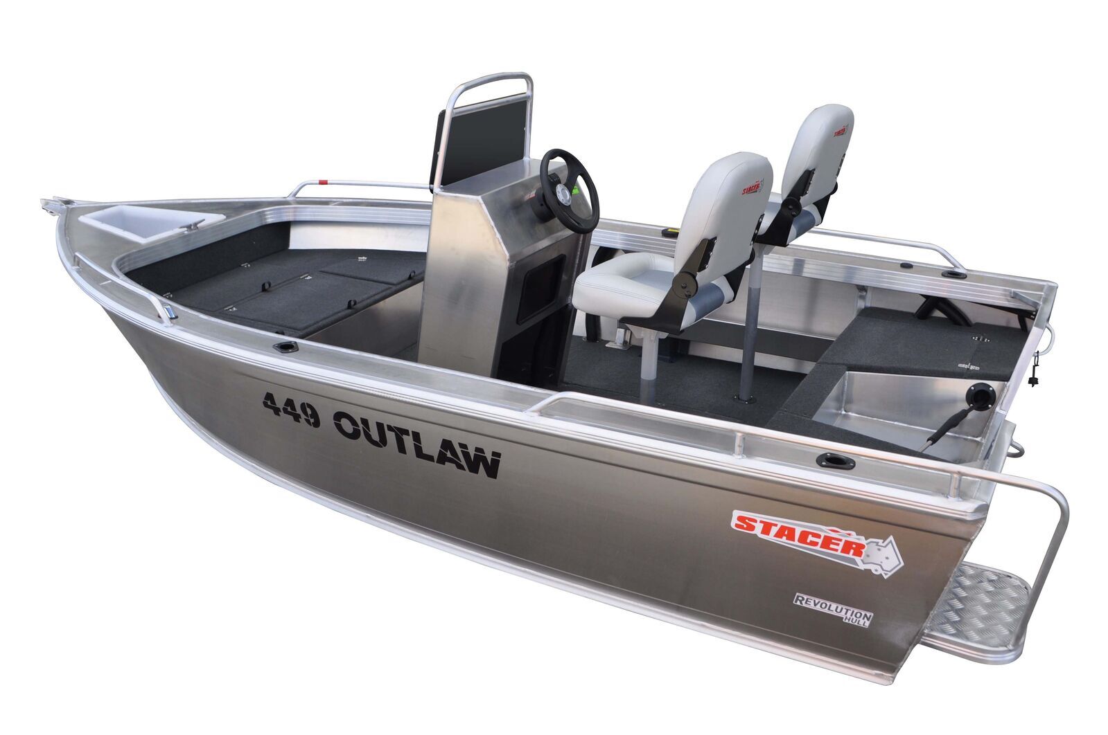 Stacer 449 Outlaw Centre Console L/S Boat + Move Trailers 1098 ATM Single Axle 13" Mech Braked Trailer