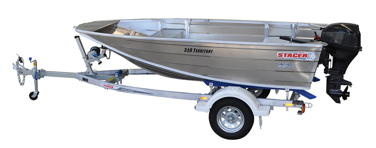 Stacer 359 Proline Territory Striker S/S Boat + Move Trailers 749 ATM Single Axle 13" Unbraked Trailer