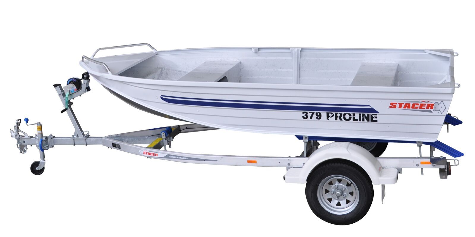 Stacer 379 Proline L/S Boat + Move Trailers 749 ATM Single Axle 13" Unbraked Trailer