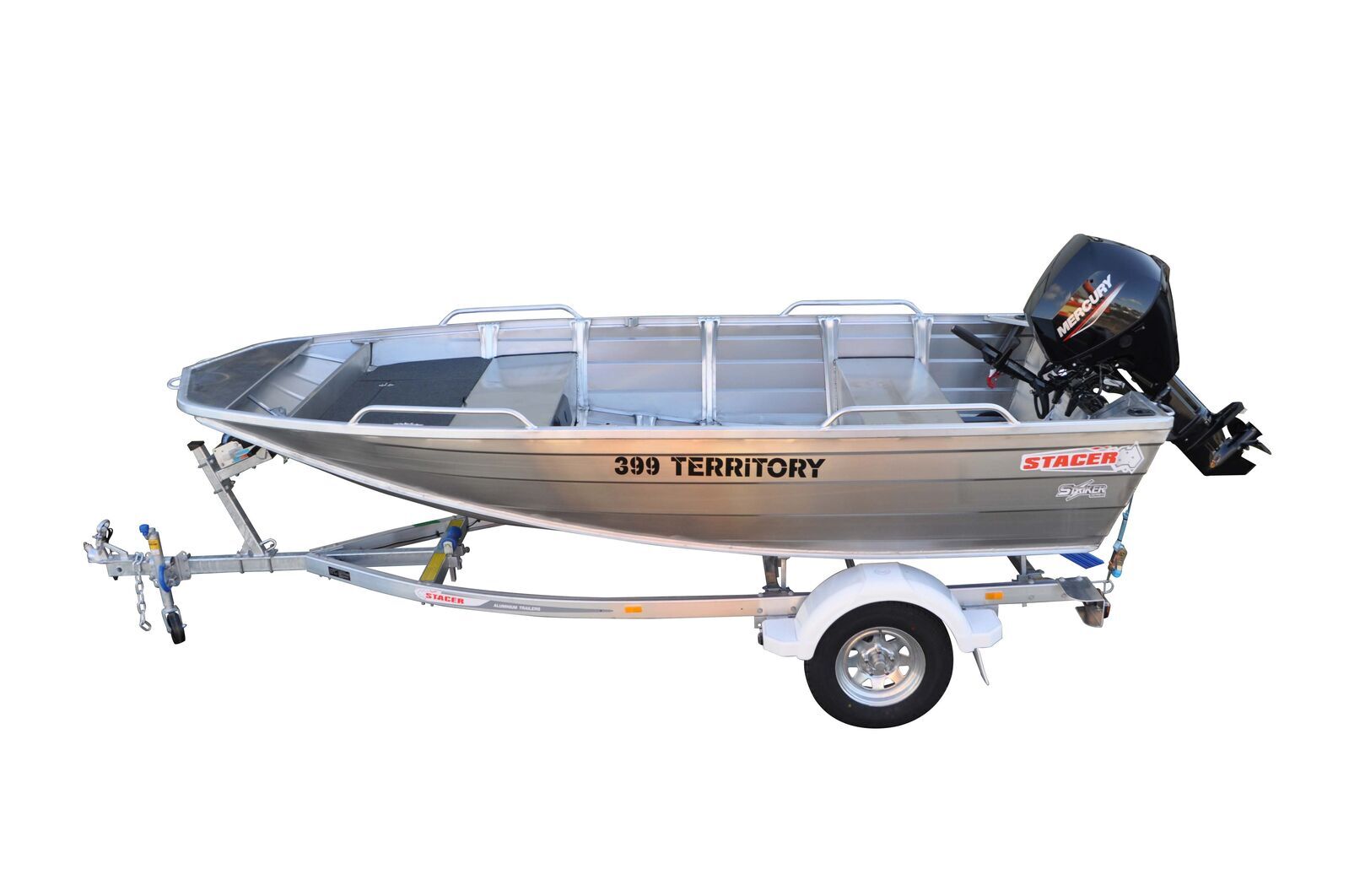 Stacer 399 Proline Territory Striker L/S Boat + Move Trailers 749 ATM Single Axle 13" Unbraked Trailer