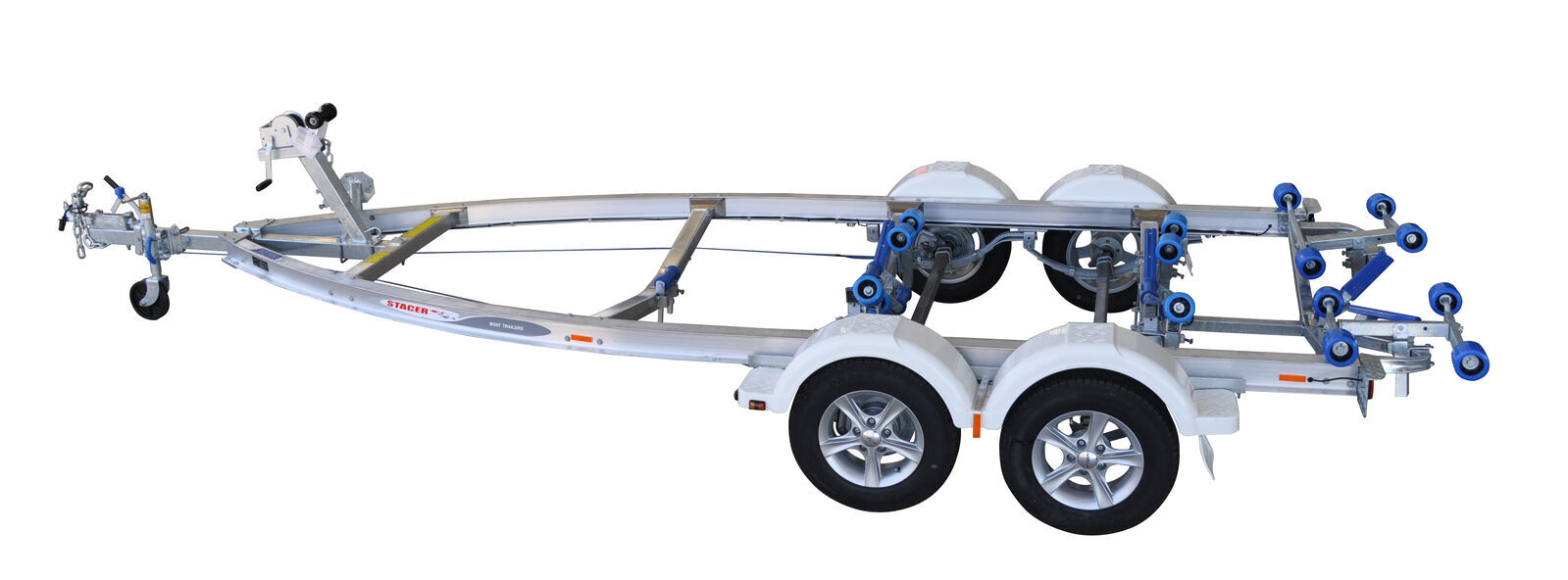 Move Trailers Aluminium Mechanical Roller Braked Tandem Axle Trailer Suits 5.3m - 7m Boats